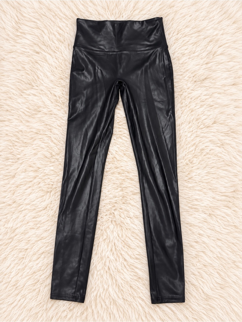 SPANX Black Faux Leather High-Waist Leggings